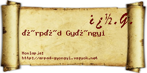 Árpád Gyöngyi névjegykártya